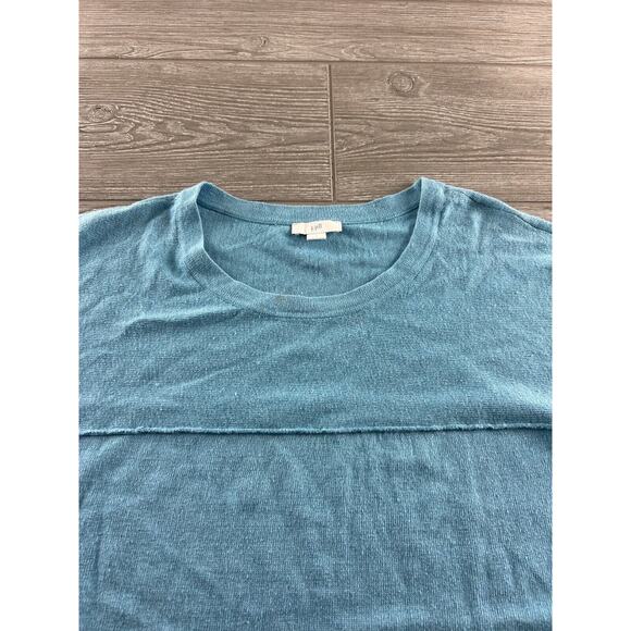 J. Jill Linen Blend Womens Small Baby Blue 3/4 Sleeve Beachy Light Blouse - Picture 2 of 8